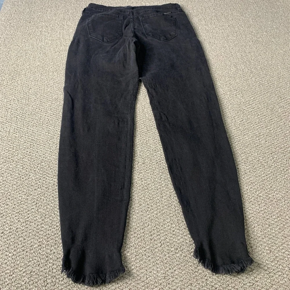 KanCan Womens Jeans Size 9/28 Black Denim Brielle‎ High Rise Ankle Skinny Frayed